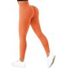 imageSUUKSESS Women Ribbed Seamless Leggings High Waisted Workout Gym Yoga Pants18 Orange