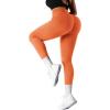 imageSUUKSESS Women Ribbed Seamless Leggings High Waisted Workout Gym Yoga Pants18 Orange