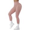 imageSUUKSESS Women Ribbed Seamless Leggings High Waisted Workout Gym Yoga Pants18 Pink