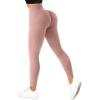 imageSUUKSESS Women Ribbed Seamless Leggings High Waisted Workout Gym Yoga Pants18 Pink