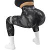 imageSUUKSESS Women Ribbed Seamless Leggings High Waisted Workout Gym Yoga Pants18 Tie Dye Black