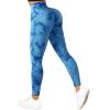 imageSUUKSESS Women Ribbed Seamless Leggings High Waisted Workout Gym Yoga Pants18 Tie Dye Blue