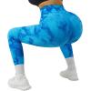 imageSUUKSESS Women Ribbed Seamless Leggings High Waisted Workout Gym Yoga Pants18 Tie Dye Blue