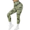imageSUUKSESS Women Ribbed Seamless Leggings High Waisted Workout Gym Yoga Pants18 Tie Dye Green