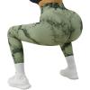 imageSUUKSESS Women Ribbed Seamless Leggings High Waisted Workout Gym Yoga Pants18 Tie Dye Green