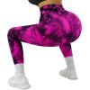 imageSUUKSESS Women Ribbed Seamless Leggings High Waisted Workout Gym Yoga Pants18 Tie Dye Hot Pink
