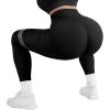 imageSUUKSESS Women Ribbed Seamless Leggings High Waisted Workout Gym Yoga Pants52 Pockets Black