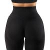 imageSUUKSESS Women Ribbed Seamless Leggings High Waisted Workout Gym Yoga Pants52 Pockets Black