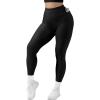 imageSUUKSESS Women Ribbed Seamless Leggings High Waisted Workout Gym Yoga Pants52 Pockets Black