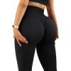 imageSUUKSESS Women Ribbed Seamless Leggings High Waisted Workout Gym Yoga Pants52 Pockets Black