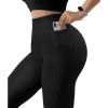 imageSUUKSESS Women Ribbed Seamless Leggings High Waisted Workout Gym Yoga Pants52 Pockets Black