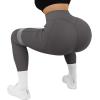 imageSUUKSESS Women Ribbed Seamless Leggings High Waisted Workout Gym Yoga Pants52 Pockets Grey