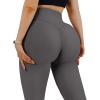 imageSUUKSESS Women Ribbed Seamless Leggings High Waisted Workout Gym Yoga Pants52 Pockets Grey