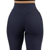 imageSUUKSESS Women Ribbed Seamless Leggings High Waisted Workout Gym Yoga Pants52 Pockets Navy Blue