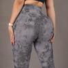 imageSUUKSESS Women Ribbed Seamless Leggings High Waisted Workout Gym Yoga Pants52 Pockets Tie Dye Black