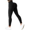 imageSUUKSESS Women Ribbed Seamless Leggings High Waisted Workout Gym Yoga PantsBlack