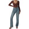 imageSUUKSESS Women Ribbed Seamless Long Sleeve Bodysuit Square Scoop Notch Neck BodysuitNotch Brown