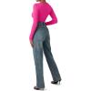 imageSUUKSESS Women Ribbed Seamless Long Sleeve Bodysuit Square Scoop Notch Neck BodysuitScoop Hot Pink