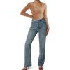 imageSUUKSESS Women Ribbed Seamless Long Sleeve Bodysuit Square Scoop Notch Neck BodysuitScoop Khaki
