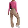 imageSUUKSESS Women Ribbed Seamless Long Sleeve Bodysuit Square Scoop Notch Neck BodysuitSquare Hot Pink