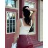 imageSUUKSESS Women Ribbed Sexy Bodysuit Sleeveless Square Neck Padded Tank Top1 Beige