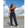 imageSUUKSESS Women Ribbed Sexy Bodysuit Sleeveless Square Neck Padded Tank Top1 Brown