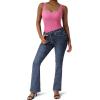 imageSUUKSESS Women Ribbed Sexy Bodysuit Sleeveless Square Neck Padded Tank Top1 Hot Pink