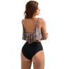 imageSUUKSESS Women Ruffle High Waisted Tankini Swimsuits Tummy Control Bathing Suit98 Black Leopard