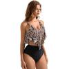 imageSUUKSESS Women Ruffle High Waisted Tankini Swimsuits Tummy Control Bathing Suit98 Black Leopard