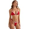 imageSUUKSESS Women Ruffle Thong Bikini Sets Halter String Triangle 2 Piece Swimsuit102 Red White