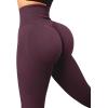 imageSUUKSESS Women Scrunch Butt Lifting Seamless Leggings Booty High Waisted Workout Yoga Pants1 Black Cherry