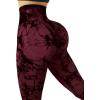 imageSUUKSESS Women Scrunch Butt Lifting Seamless Leggings Booty High Waisted Workout Yoga Pants1 Tie Dye Red