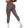imageSUUKSESS Women Scrunch Butt Lifting Seamless Leggings Booty High Waisted Workout Yoga Pants1 Upgrade Leopard Brown
