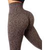 imageSUUKSESS Women Scrunch Butt Lifting Seamless Leggings Booty High Waisted Workout Yoga Pants1 Upgrade Leopard Brown