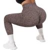 imageSUUKSESS Women Scrunch Butt Lifting Seamless Leggings Booty High Waisted Workout Yoga Pants1 Upgrade Leopard Brown