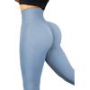 imageSUUKSESS Women Scrunch Butt Lifting Seamless Leggings Booty High Waisted Workout Yoga Pants2 Light Blue