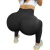 imageSUUKSESS Women Scrunch Butt Lifting Seamless Leggings Booty High Waisted Workout Yoga Pants3 Black