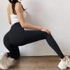 imageSUUKSESS Women Scrunch Butt Lifting Seamless Leggings Booty High Waisted Workout Yoga Pants3 Black