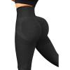 imageSUUKSESS Women Scrunch Butt Lifting Seamless Leggings Booty High Waisted Workout Yoga Pants3 Black