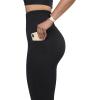 imageSUUKSESS Women Scrunch Butt Lifting Seamless Leggings Booty High Waisted Workout Yoga Pants8 Pockets Black