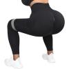 imageSUUKSESS Women Scrunch Butt Lifting Seamless Leggings Booty High Waisted Workout Yoga Pants8 Pockets Black