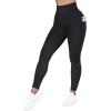 imageSUUKSESS Women Scrunch Butt Lifting Seamless Leggings Booty High Waisted Workout Yoga Pants8 Pockets Black
