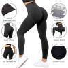 imageSUUKSESS Women Scrunch Butt Lifting Seamless Leggings Booty High Waisted Workout Yoga PantsUpgrade Black