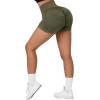 imageSUUKSESS Women Seamless Booty Shorts Butt Lifting High Waisted Workout Shorts3 Acid Wash Army Green