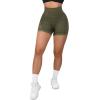 imageSUUKSESS Women Seamless Booty Shorts Butt Lifting High Waisted Workout Shorts3 Acid Wash Army Green