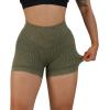 imageSUUKSESS Women Seamless Booty Shorts Butt Lifting High Waisted Workout Shorts3 Acid Wash Army Green