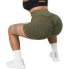 imageSUUKSESS Women Seamless Booty Shorts Butt Lifting High Waisted Workout Shorts3 Acid Wash Army Green
