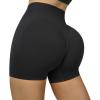imageSUUKSESS Women Seamless Booty Shorts Butt Lifting High Waisted Workout Shorts3 Black