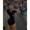 imageSUUKSESS Women Seamless Booty Shorts Butt Lifting High Waisted Workout Shorts3 Black