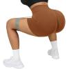 imageSUUKSESS Women Seamless Booty Shorts Butt Lifting High Waisted Workout Shorts3 Brown